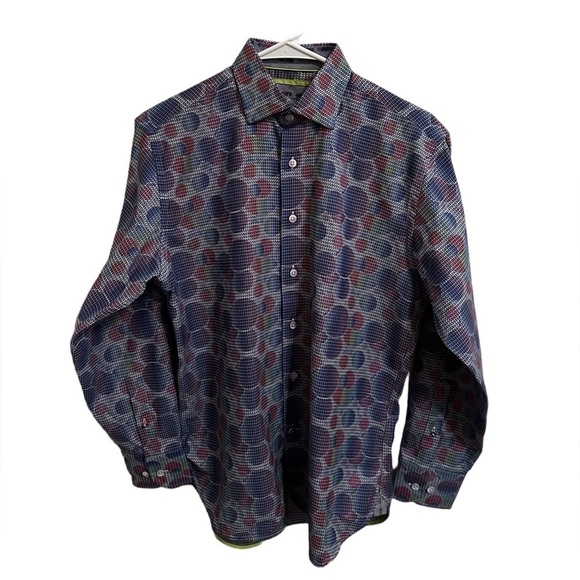 NEW Luciano Visconti Black, Multi-colored with flip cuffs, Men’s, Size Small - Picture 5 of 12